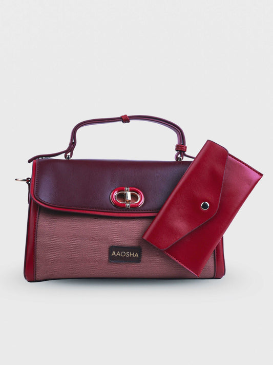 Elara Red Chilli vegan leather crossbody bag in rich red with structured silhouette and adjustable strap for women