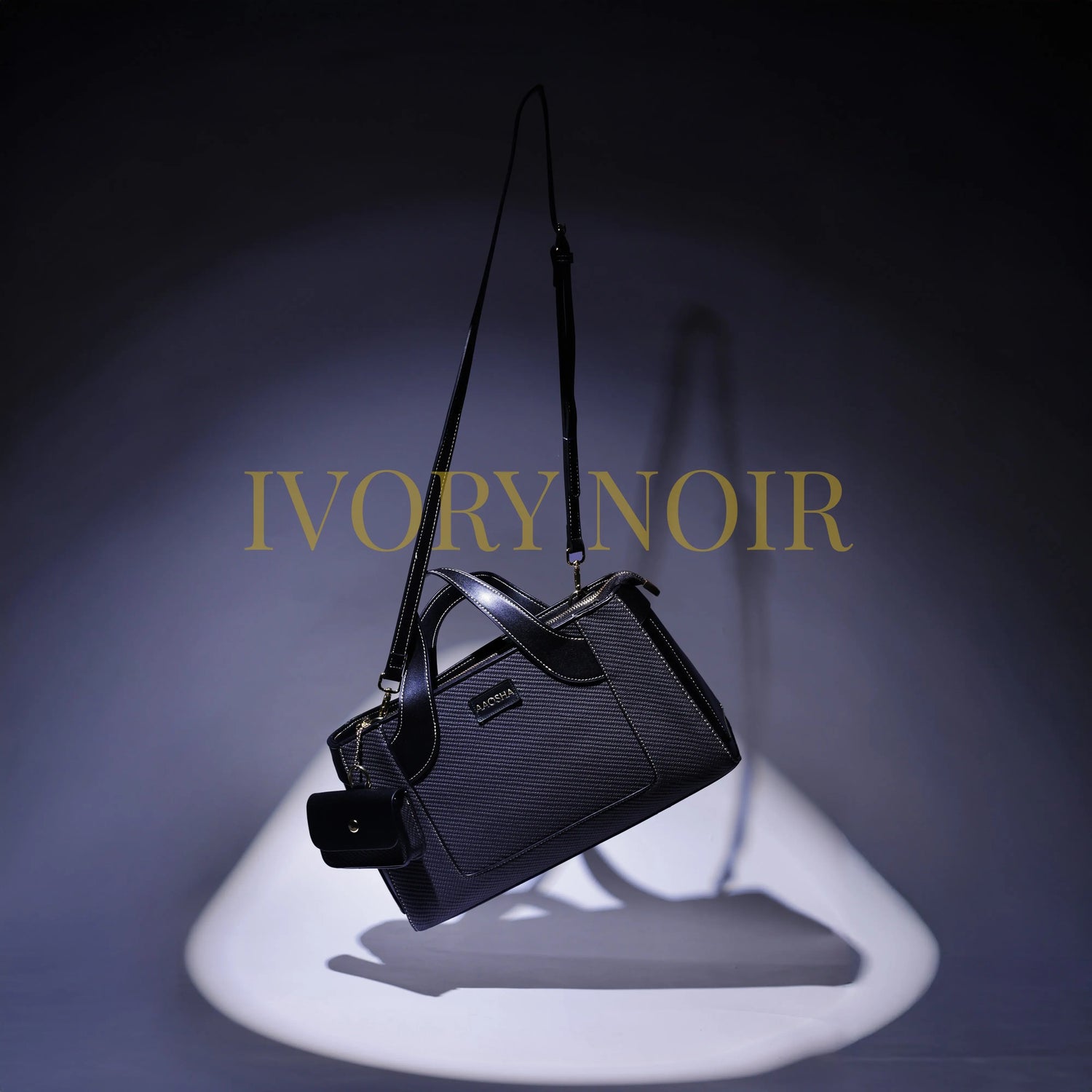 Premium ivory and black vegan leather handbags from Aaosha's Ivory Noir collection showcasing minimalist design and luxury craftsmanship