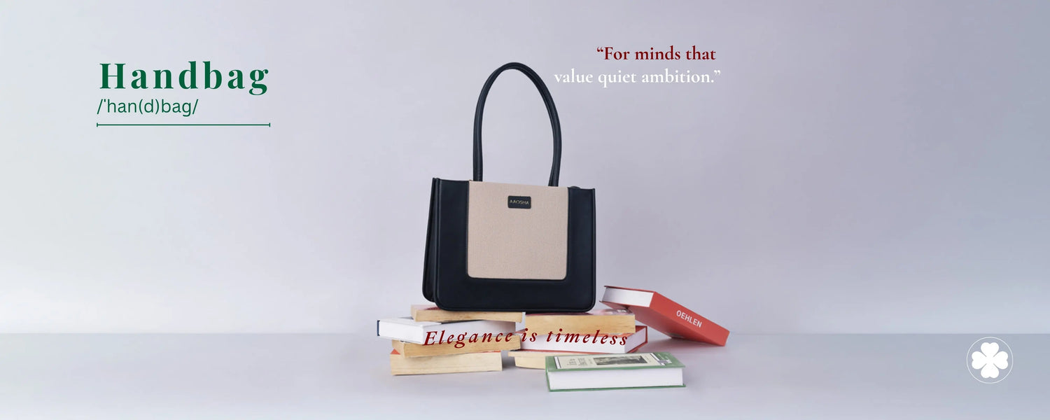 Premium vegan leather shoulder bags for women featuring Valencia in Ivory Noir  showcasing timeless elegance with structured design