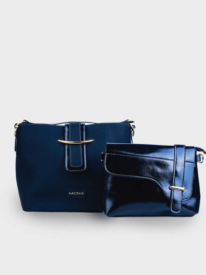 Aurora Eternal Ink vegan leather bucket bag in black with structured bucket silhouette and dual handles for women.