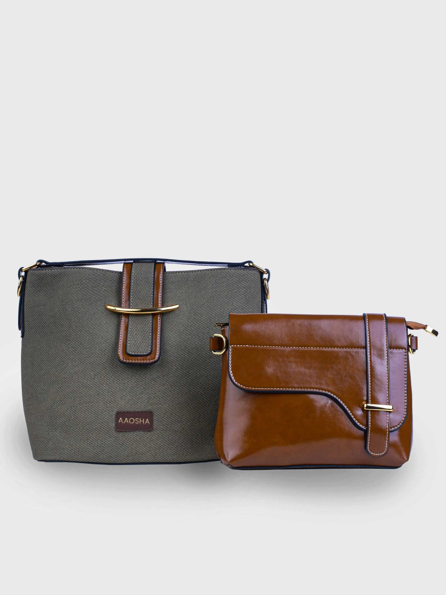 Aurora Sage Mist vegan leather bucket bag in soft sage green with structured bucket design and dual handles for women.
