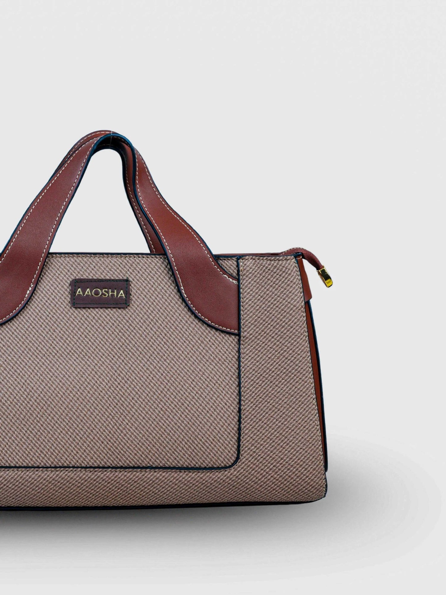 Capri Coffee Bean vegan leather mini tote bag in rich brown with structured design and dual handles for women.