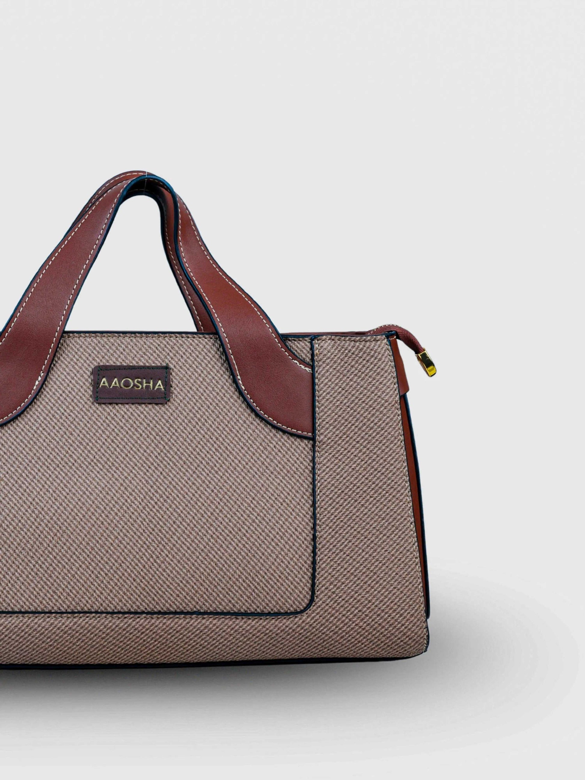 Capri Coffee Bean vegan leather mini tote bag in rich brown with structured design and dual handles for women.