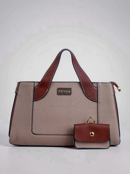 Capri Coffee Bean vegan leather mini tote bag in rich brown with structured design and dual handles for women.