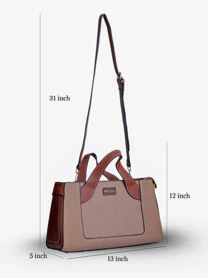 Capri Coffee Bean vegan leather mini tote bag in rich brown with structured design and dual handles for women.