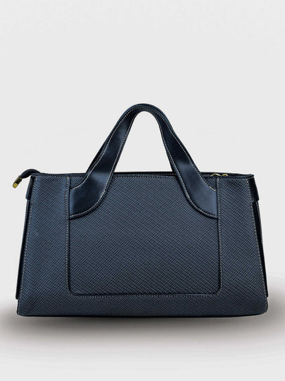 Capri Eternal Ink vegan leather mini tote bag in black with structured design and dual handles for women.