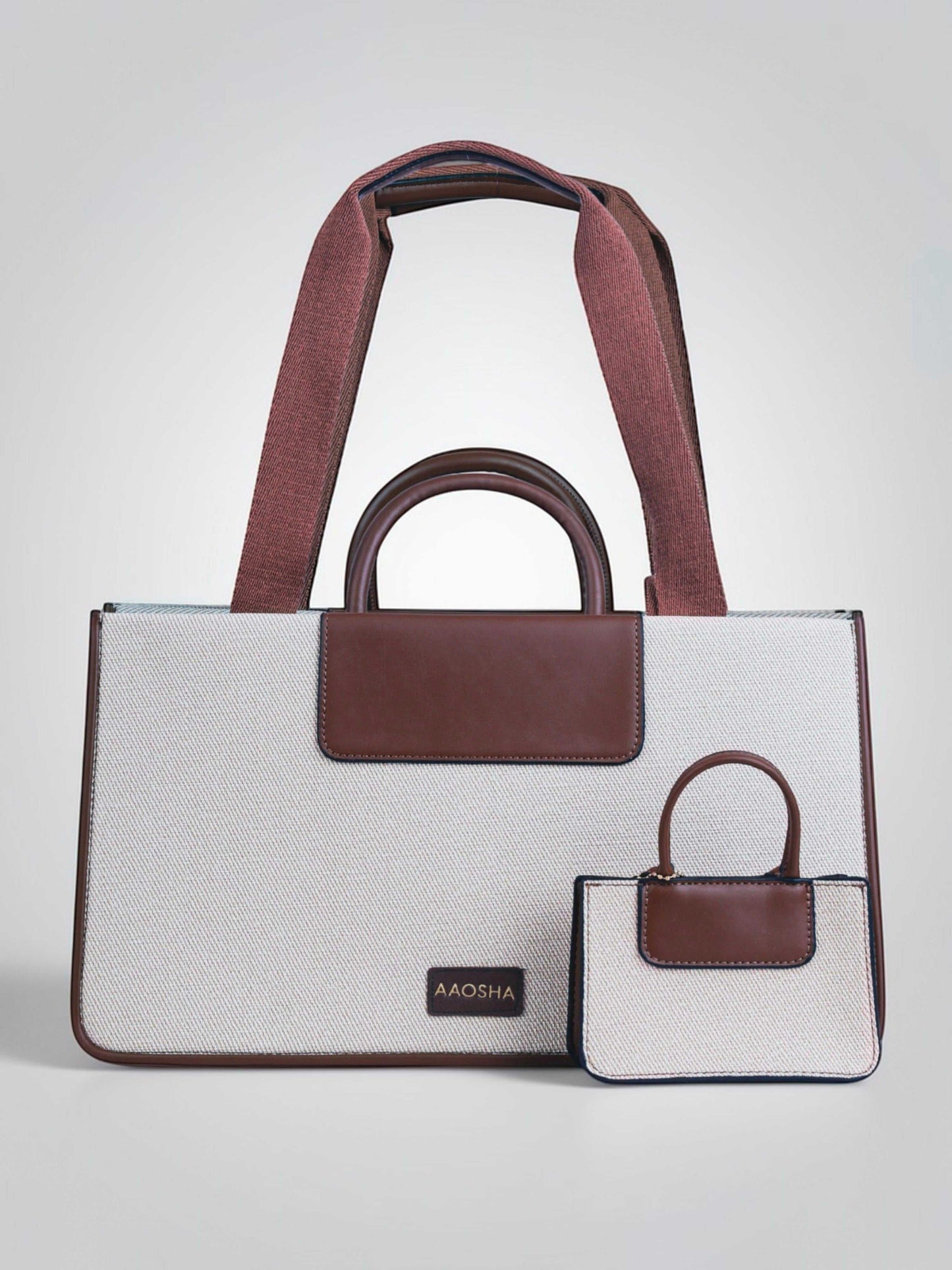 Florence Vanilla Haze vegan leather tote bag in warm cream tones with structured design and dual handles for women.