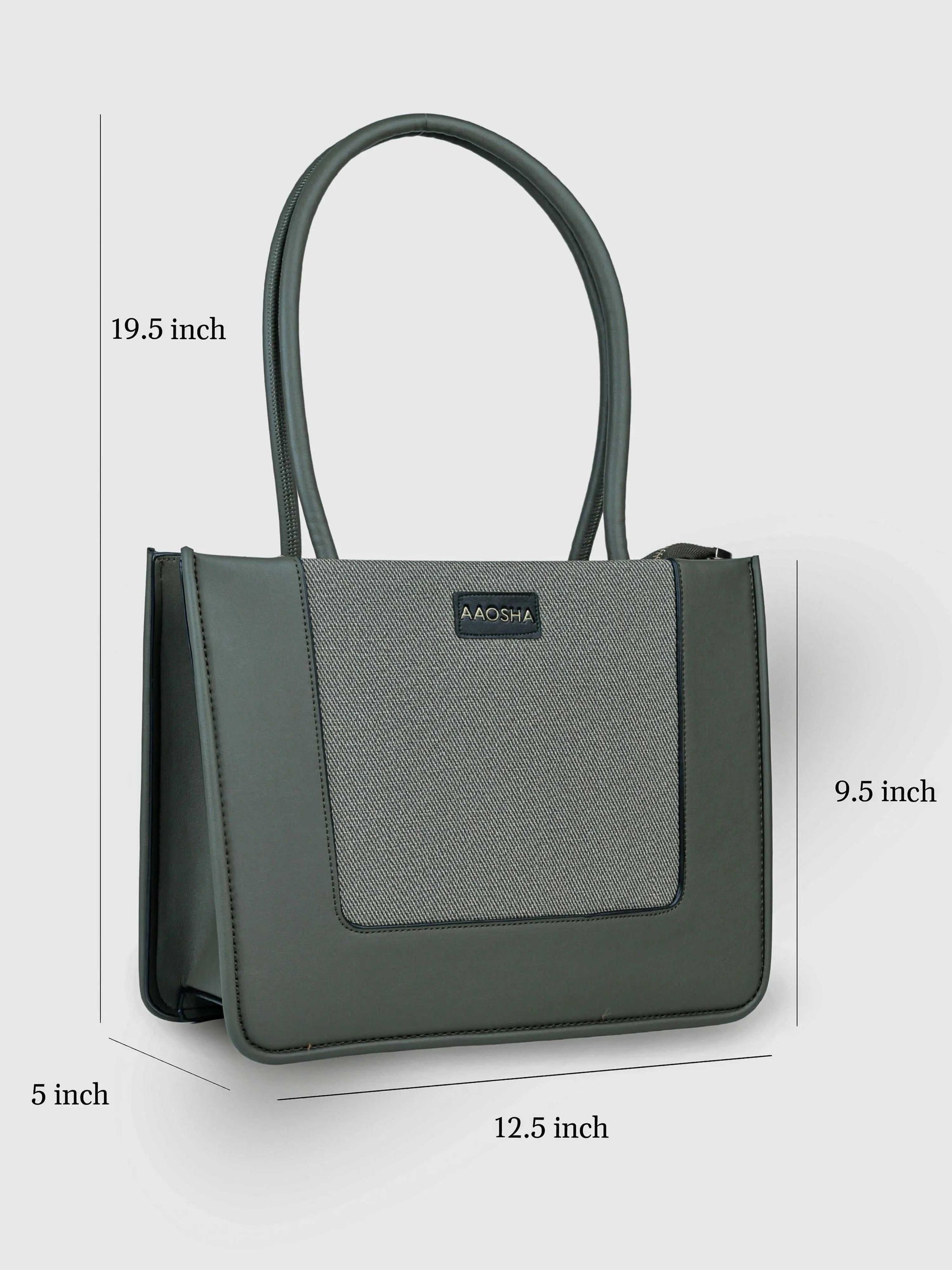 Valencia Sage Mist vegan leather shoulder bag in soft sage green with structured design and dual handles for women.